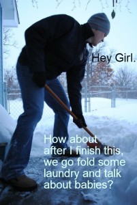 snow shovel text